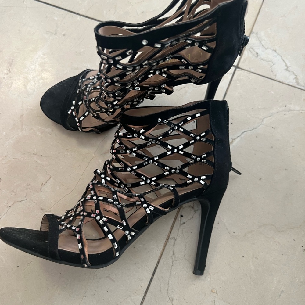 Elegant Black Strappy Heels
